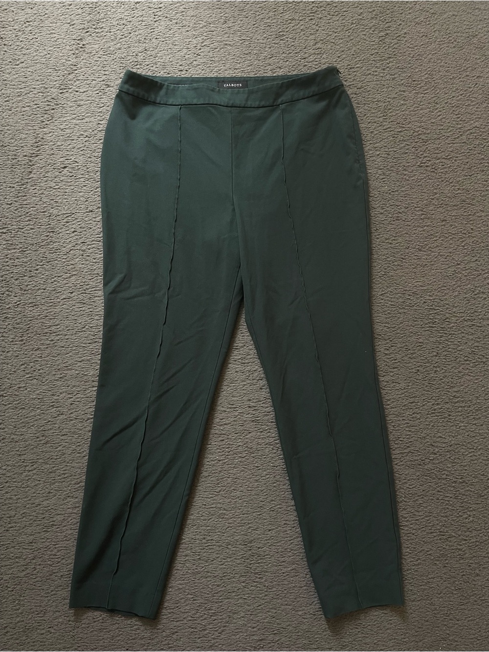 Talbots Dark Green high waist skinny Ankle Ponte Trousers